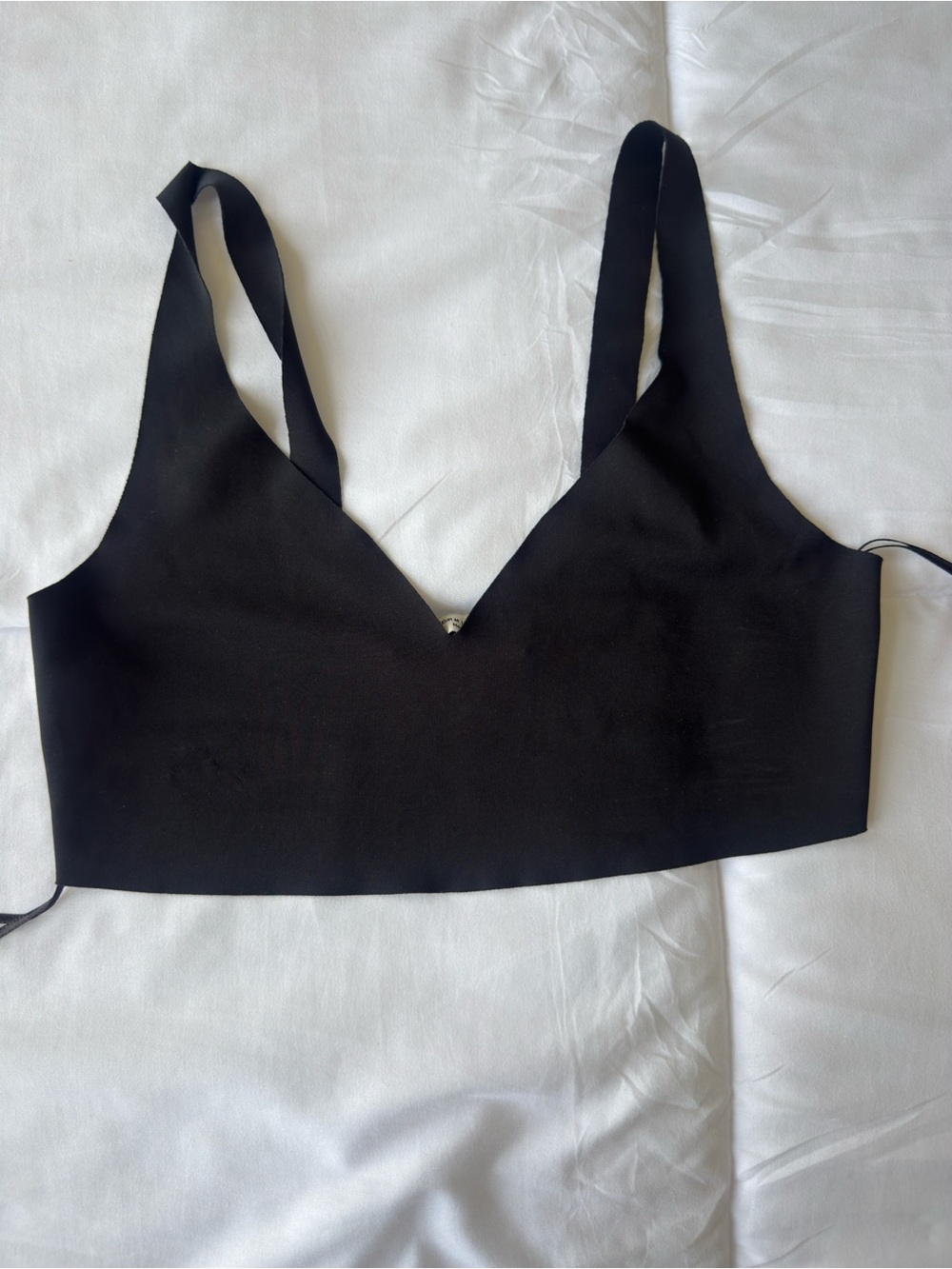 Zara Black V-Neck Slim Strap Top